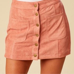 Altar’d State Pink Suede Skirt